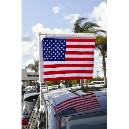 Window Clip-On Car Flag With Boom Pole: Sale - Red